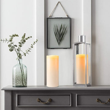 Maten LED with Timer Unscented Flameless Pillar Candle (Set of 2)